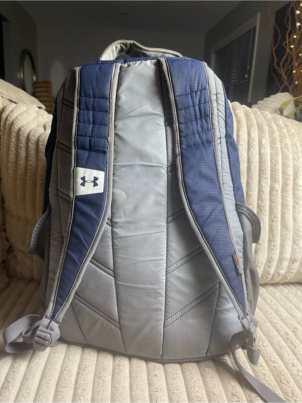 Under Armour UA Storm Hustle Backpack Blue Silver Laptop School Book Bag